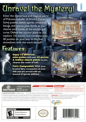 Princess Isabella - A Witch's Curse box cover back